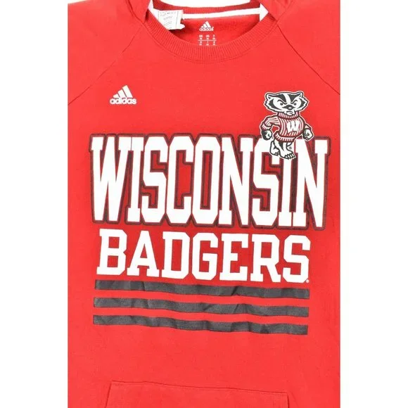 Women's modern University of Wisconsin hoodie, red graphic sweatshirt - AU M - Picture 2 of 4